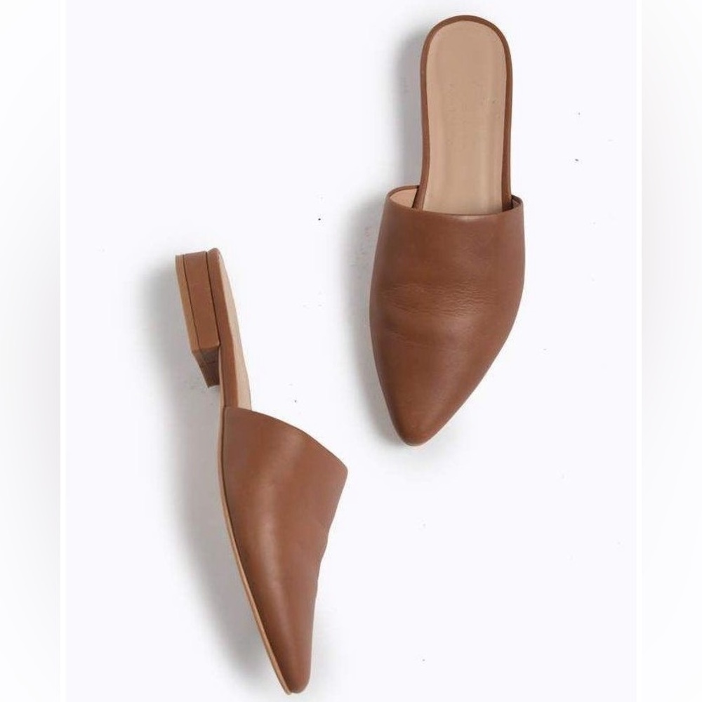Brown ABLE Marlene Leather Slip-on Mules